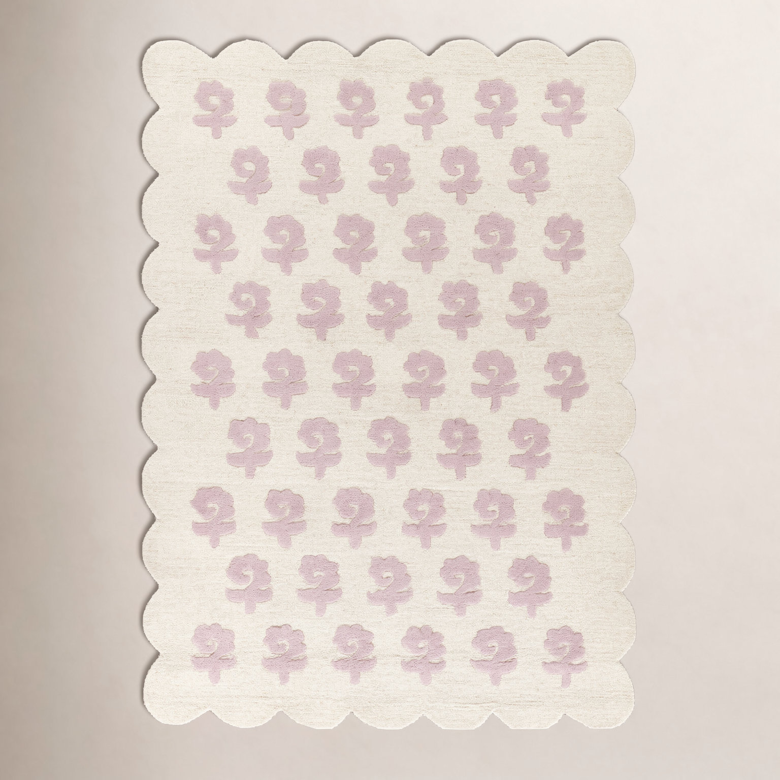Lola Hand Tufted Wool Floral Pink Area Rug, Rectangle 7'10" x 9'10"