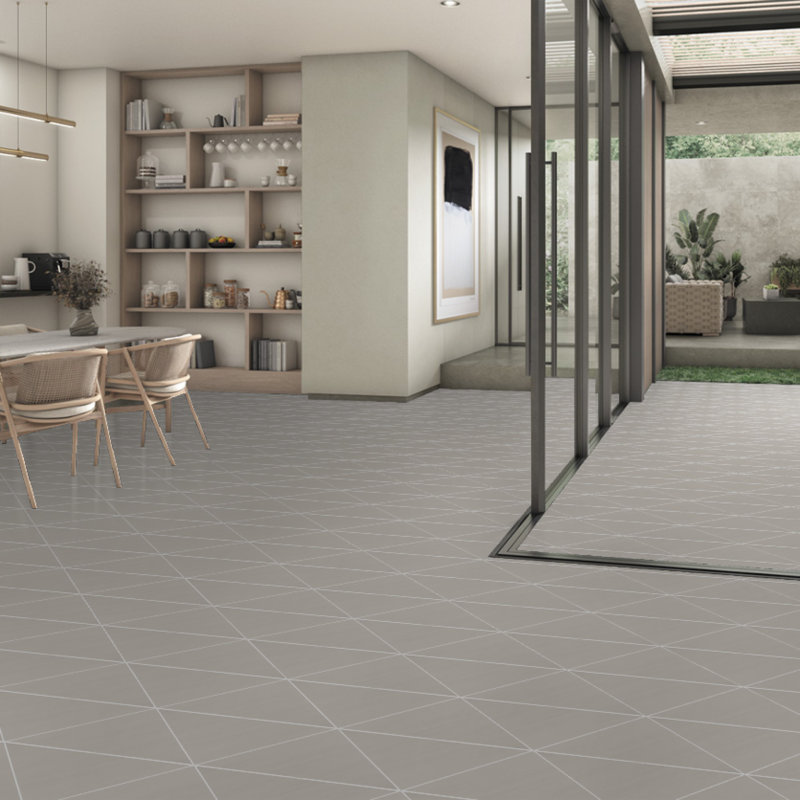 Refinery 12'' W x 12'' L Porcelain Triangle Singular Tile, Pewter