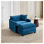 Fauteuil modulaire simple sans accoudoirs Cloud - tissu chenille bleu, mousse mi-douce, chaise d'appoint moderne américaine pour le salon-129098477