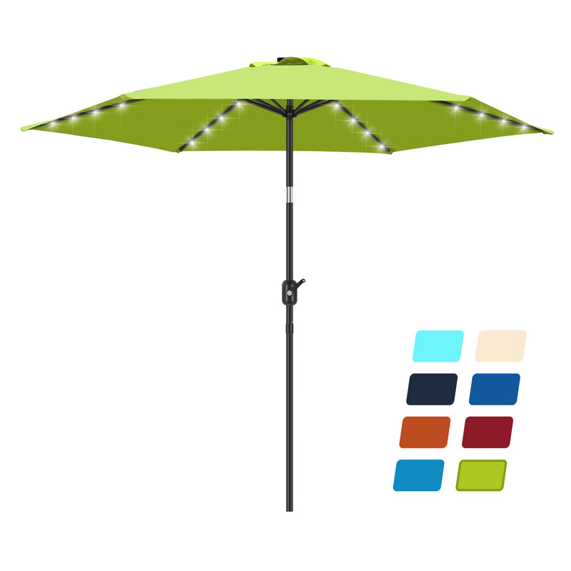Parasol de marché lumineux Boxwell, Vert pomme, H 98,4 po x l 90 po x P 90 po