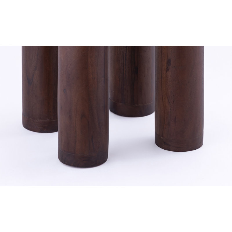 Table d'appoint en bois d'acacia et carrelage