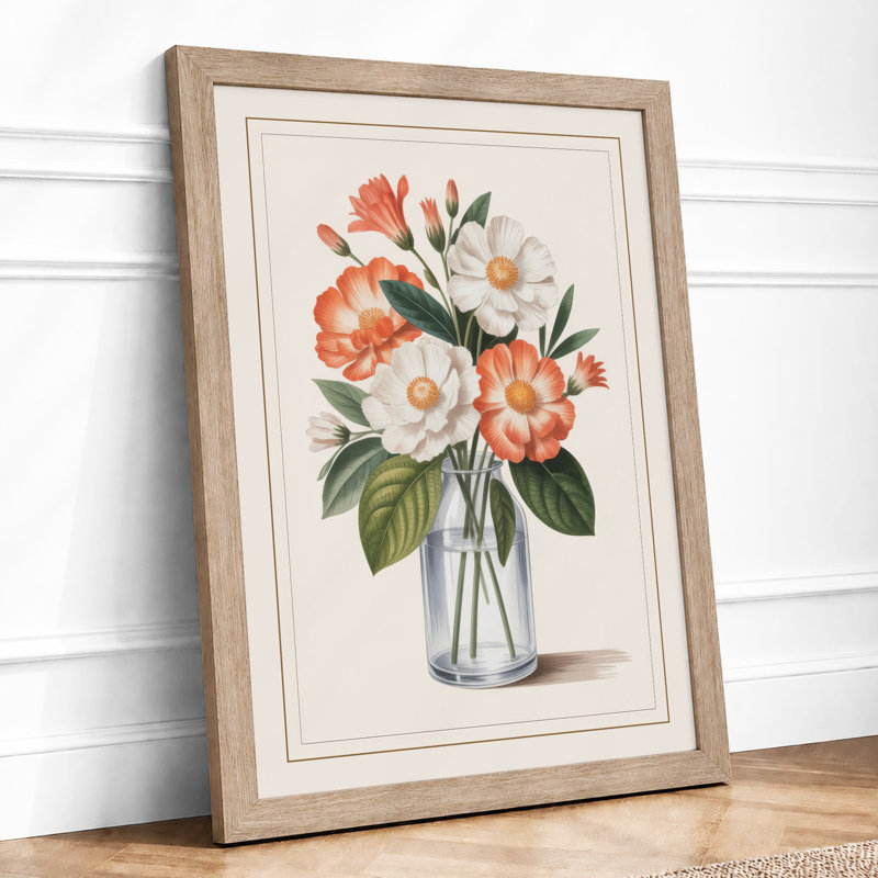 Arrangement in Glass Botanical - Framed Print, Oak, A3 - 42.0 x 29.7 cm