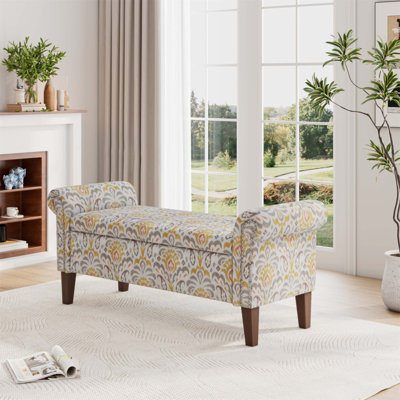 Repose-pieds avec rangement Conrad Floral Bonsai avec compartiment spacieux et design élégant pour les espaces modernes et traditionnels