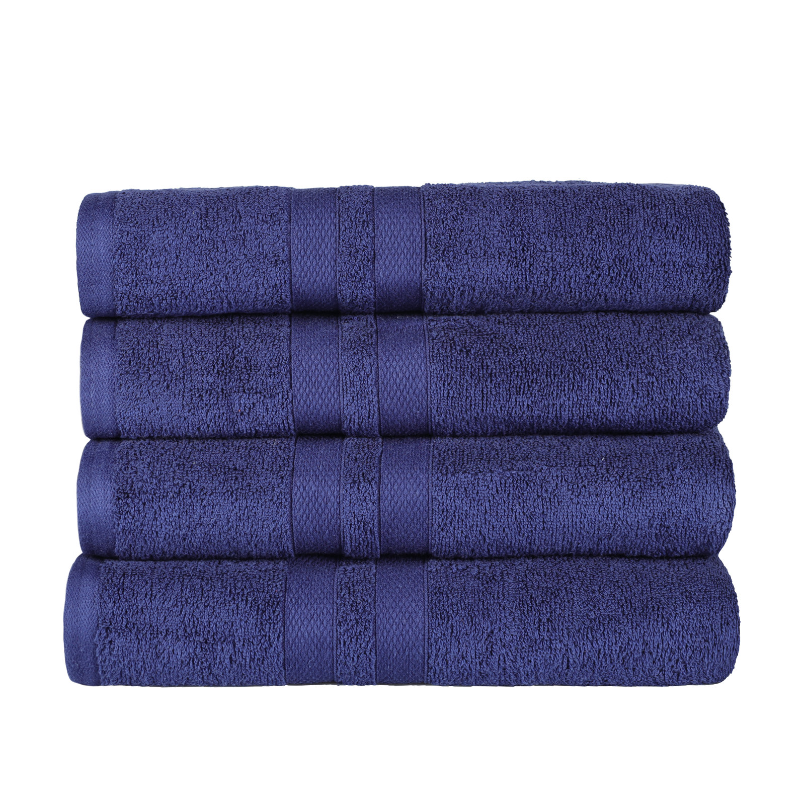 Winthrop Cotton Quick-Drying Solid Bath Towel Set, Navy Blue