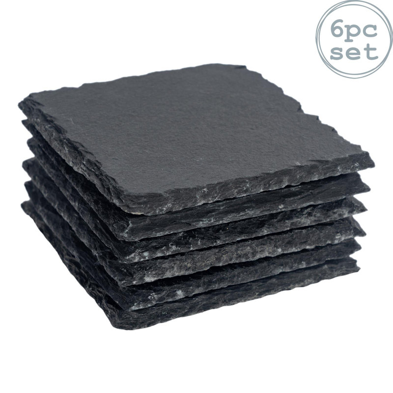 Argon Tableware - Square Slate Coasters - 10cm