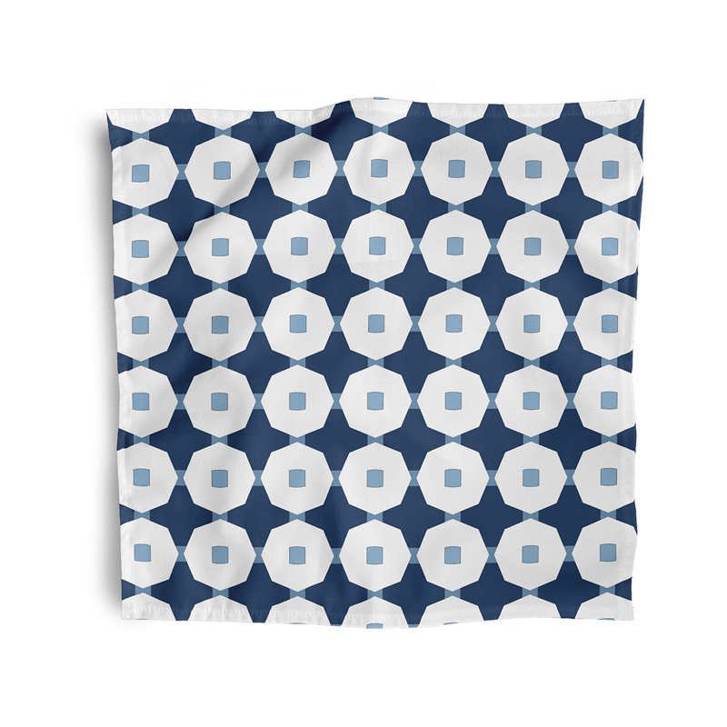 Laografias Polyester Geometric Square Napkin, Blue
