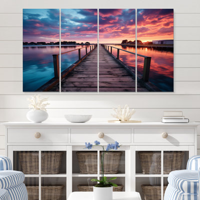 «Pier Endless Horizon» sur toile, reproduction de 4 pièces
