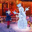 The Snow Aisle® - Bonhomme de neige illuminé 5 pi avec foulard et attaches à fermeture éclair et piquets de sol avec 140 lumières DEL