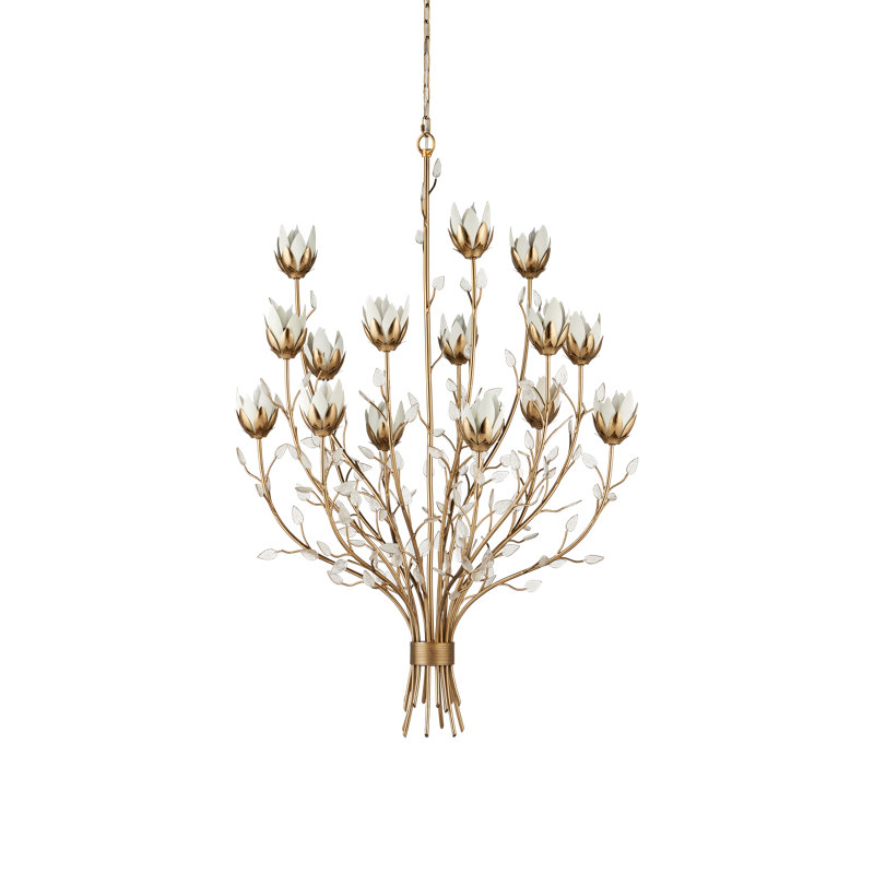 Star Magnolia Chandelier, 53'' H X 36'' W X 36'' D.