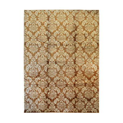 Miley Brown Hand Knotted Afghan Wool Transitional All Over Handmade Area Rug