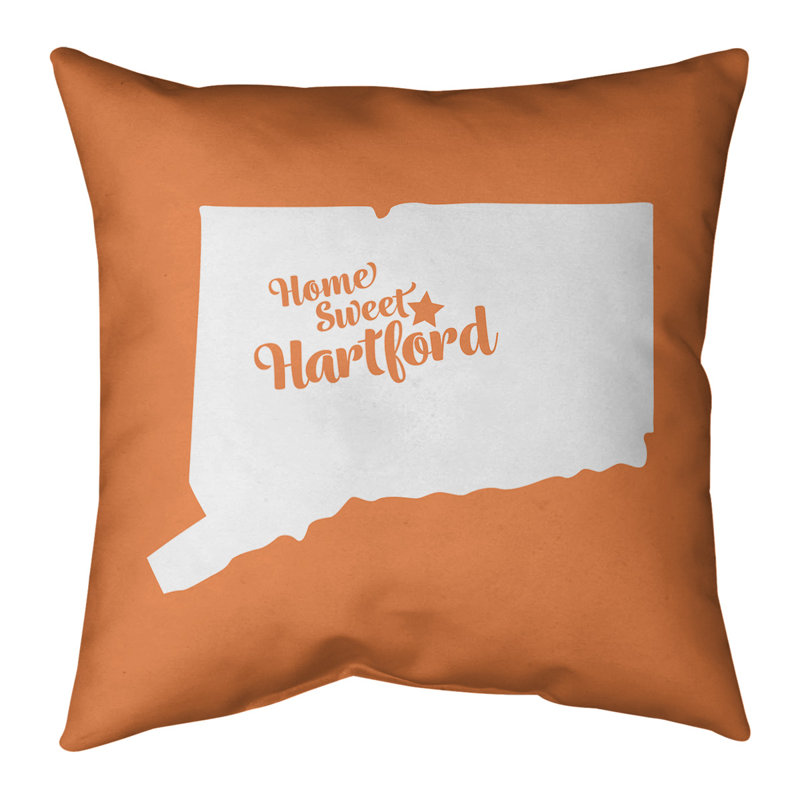 Coussin connecticut, 18 po x 18 po, Orange, Hartford