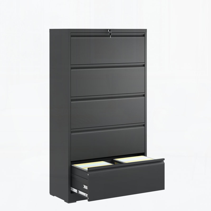 5 Drawer Metal Lateral File Cabinet,Filing Cabinet with Lock, Lockable File Cabinet for Home Office, Locking Metal File Cabinet for Legal/Letter/A4/F4 Size