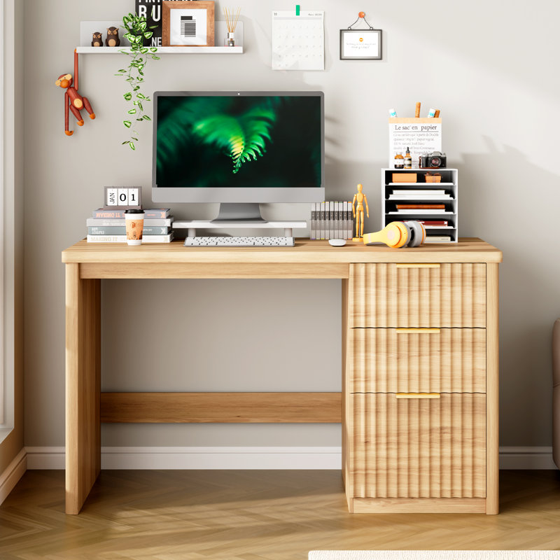 47'' Computer Desk With File Drawers And Storage Drawers, Wood