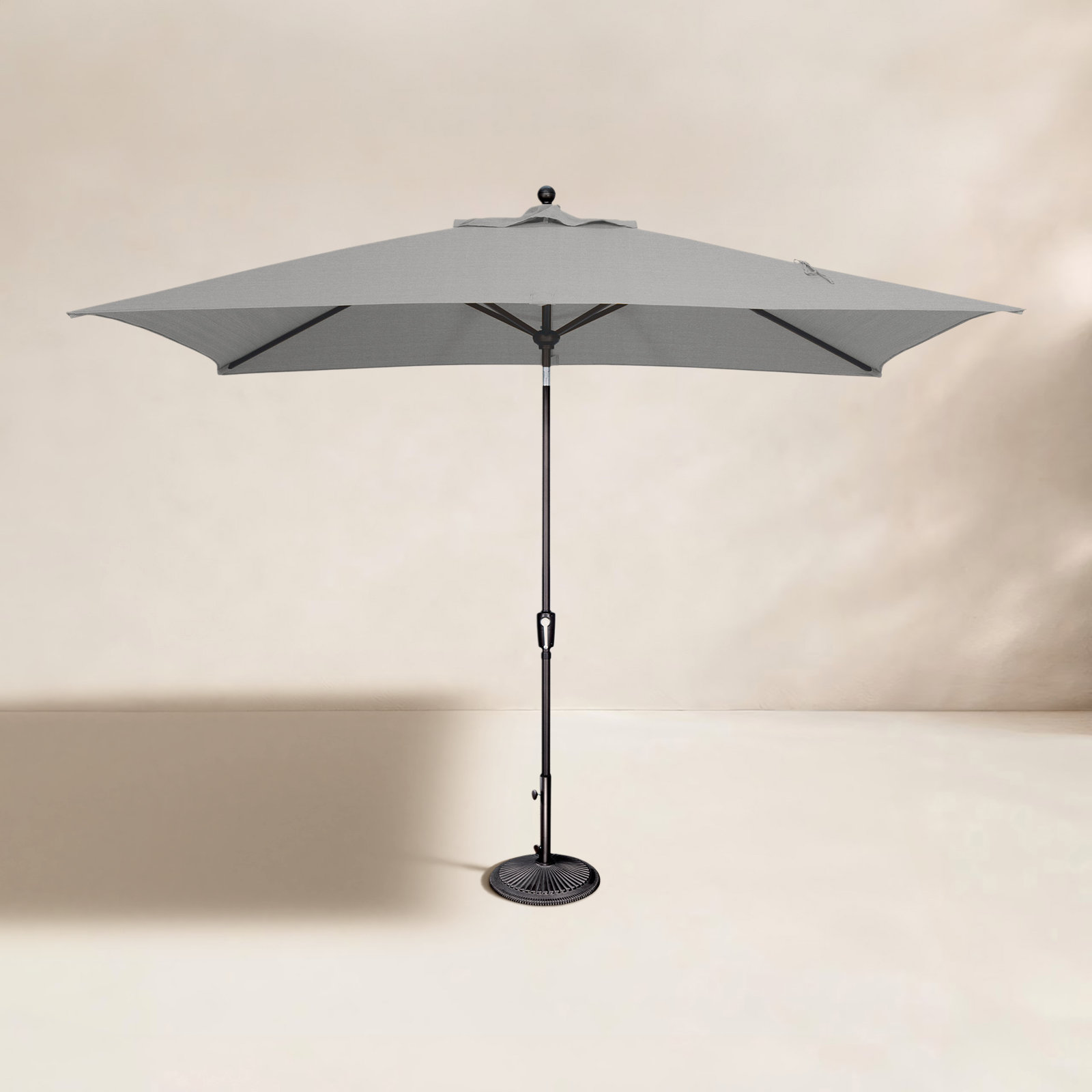 Launceston 6.5' Umbrella, Cast Silver Sunbrella, Black