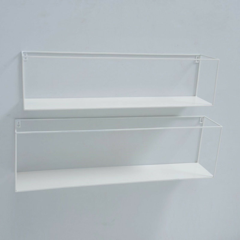 Fermen 2 Piece Metal Accent Shelf, White