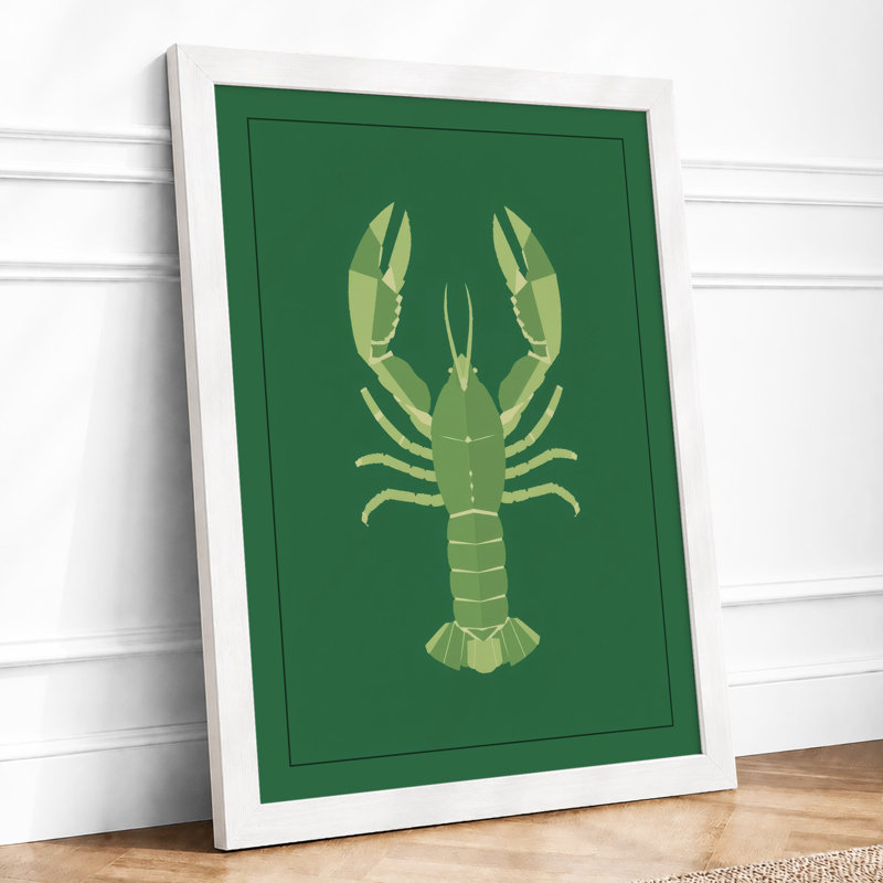 Lobster Study Botanical - Framed Print, A4 - 29.7 x 21.0 cm, White