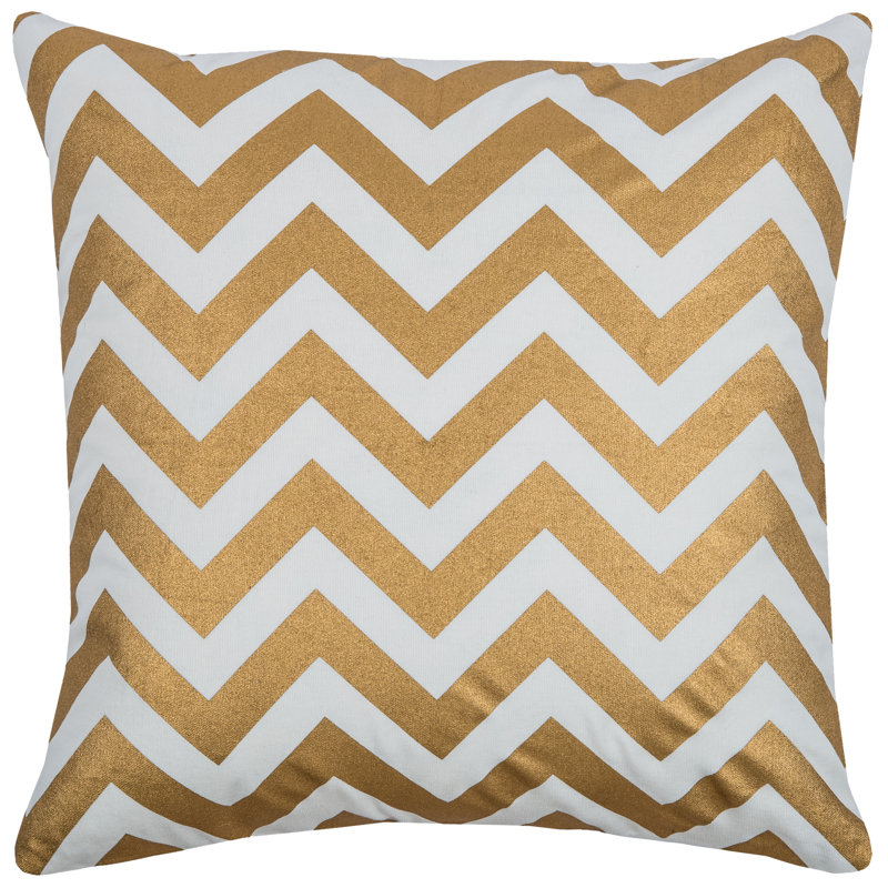   Cotton Throw Pillow, Gold