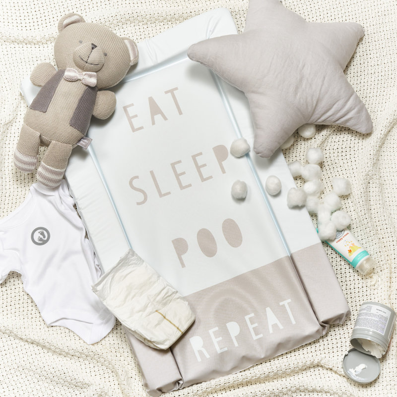 Changing Mat - Eat Sleep Repeat, Grey