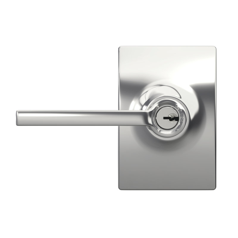 Latitude Keyed Door Lever, Bright Chrome, Yes