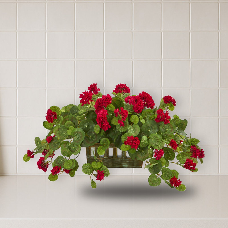 Geranium plante artificielle en pot décoratif