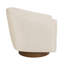 Fauteuil demi-tonneau pivotant en polyester Blondeau avec base en bois-1913285299