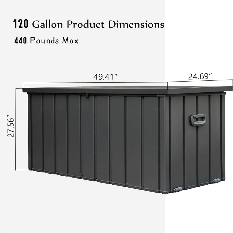 Outdoor Storage Deck Box Waterproof, Large Patio Storage Bin For Outside Cushions, Throw Pillows, Garden Tools, Lockable