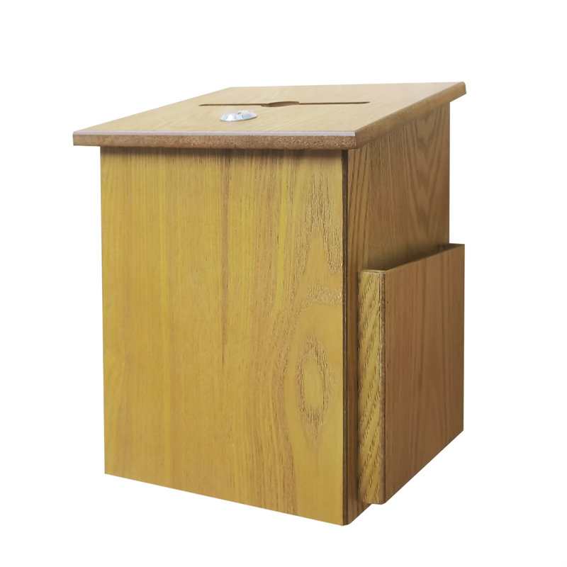 7.6 X 7.3 X 9.4" Wall Mounted Wooden Box For Suggestions, Charity, And Fundraising Tithese Offering