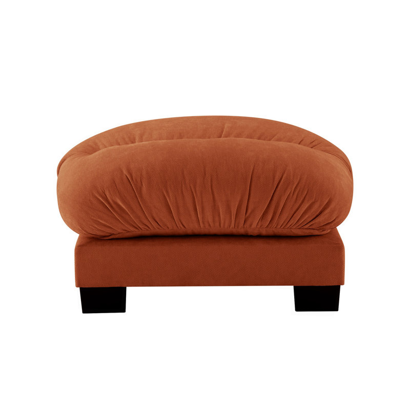Flora Ottoman Chenille - Beige, Orange