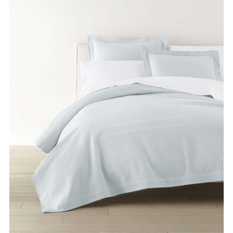 Montauk Linen/White/Pearl/Platinum 100% Cotton Piece Sham, Standard, Barely Blue