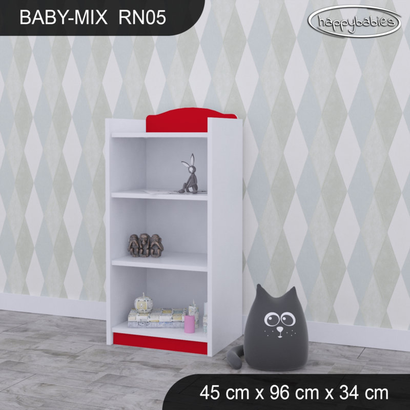 96cm H Kids Cube, 96cm H x 45cm W x 34cm D, White/Red