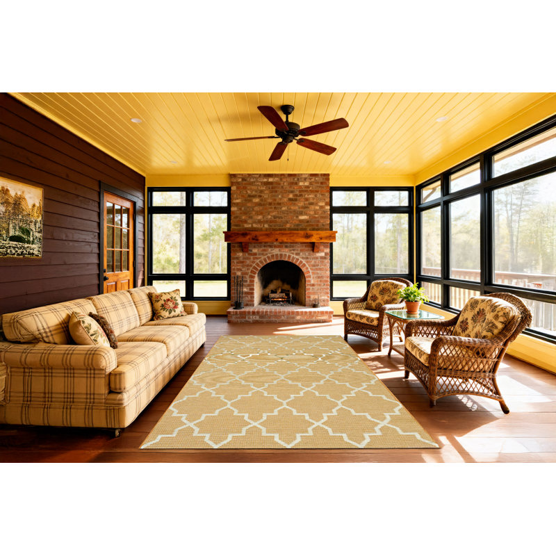 Natoma Geometric Indoor / Outdoor Rug, Rectangle 5'3" x 7'7"