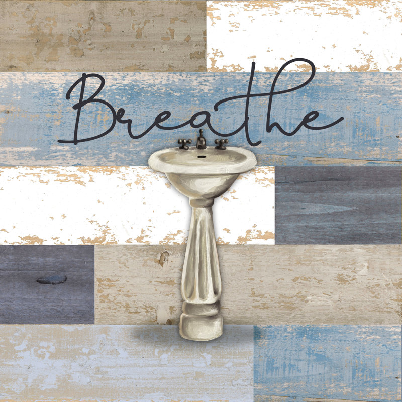 Wood Slat Sink Breathe - Wrapped Canvas Painting, 51cm H x 51cm W x 3.8cm D