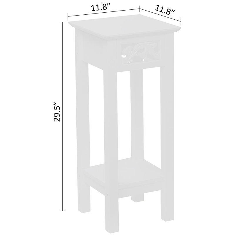 29,5 po de hauteur, table de bout avec tablette de rangement, table d'appoint, support pour plante, brun, Brown