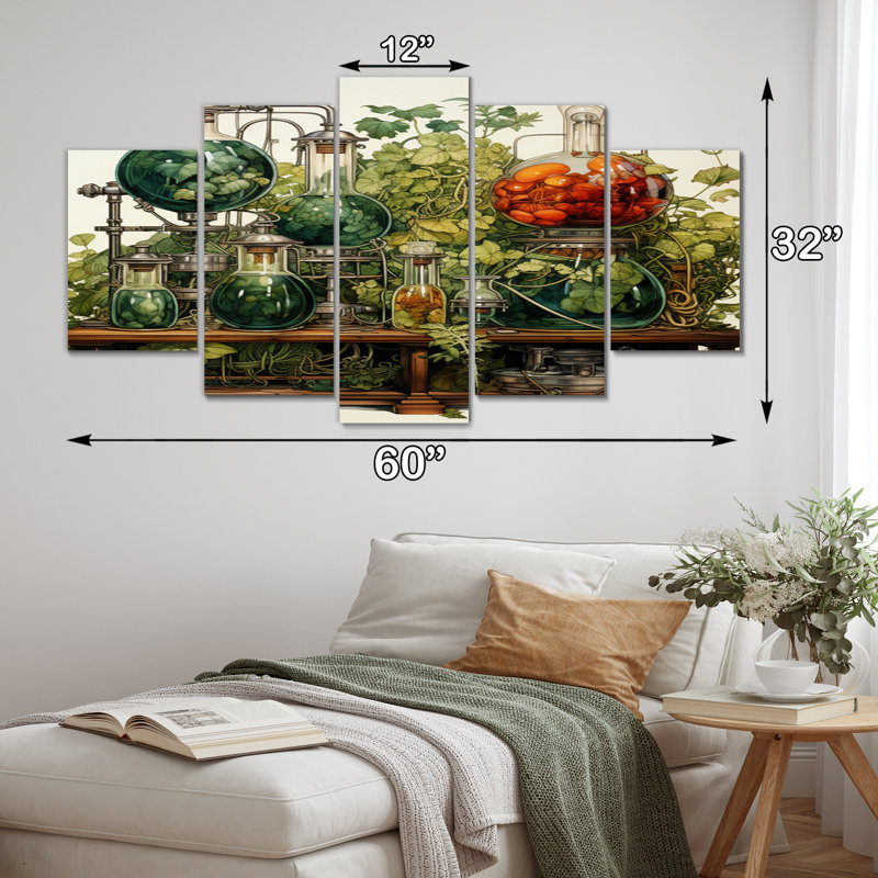 Laboratoires de recherche scientifique An II - Art mural sur toile architecture - 5 panneaux
