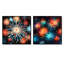 Feux d'artifice bleu et jaune - ensemble d'art mural sur toile 2-102587306-102587304