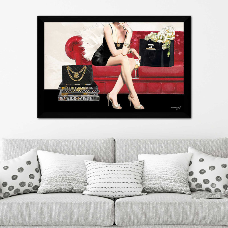 " Hers 1 (Horizontal) " Graphic Art Print, 27.5" H x 39.5" W x 0.75" D, Black Framed