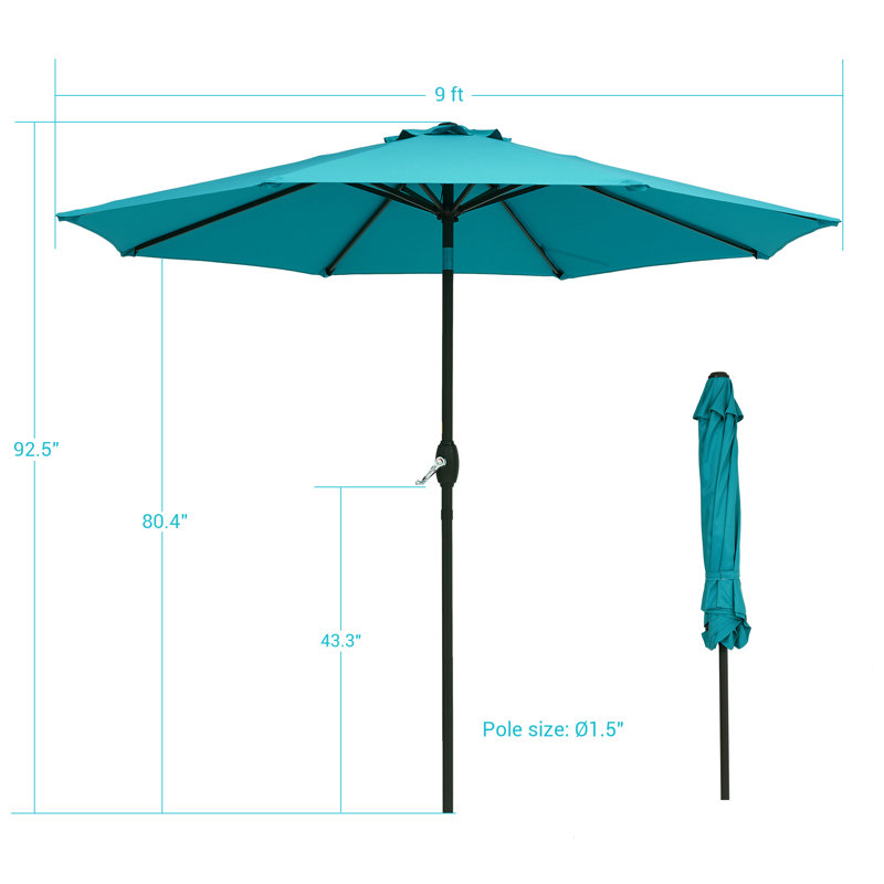 Parasol de marché de 108 po Kanila, Lac bleu
