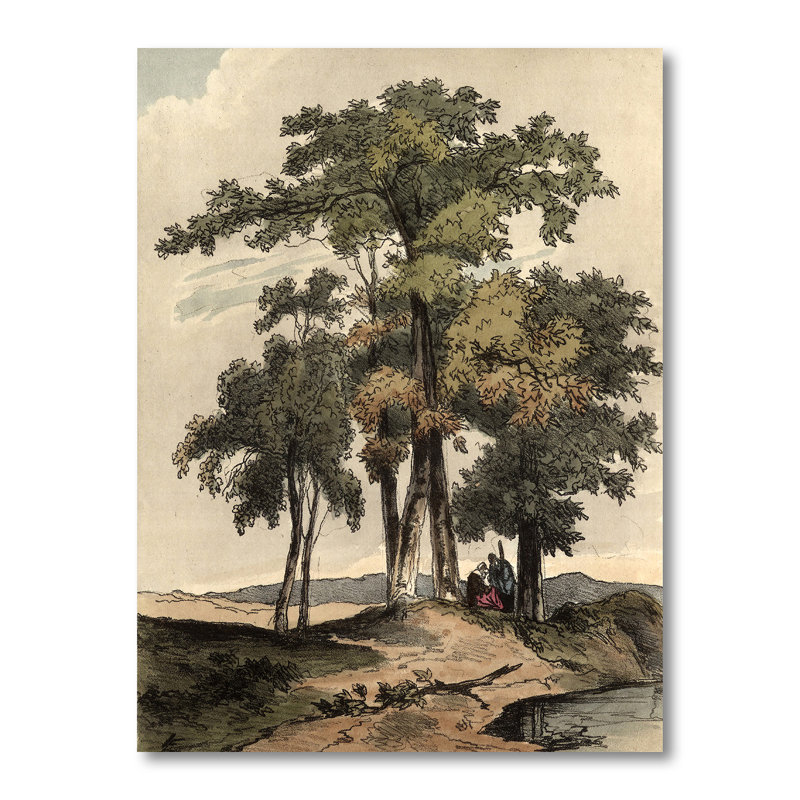 Images rétro de vieux arbres I - peinture sur toile, H 40 po x l 30 po, Toile tendue, No Frame