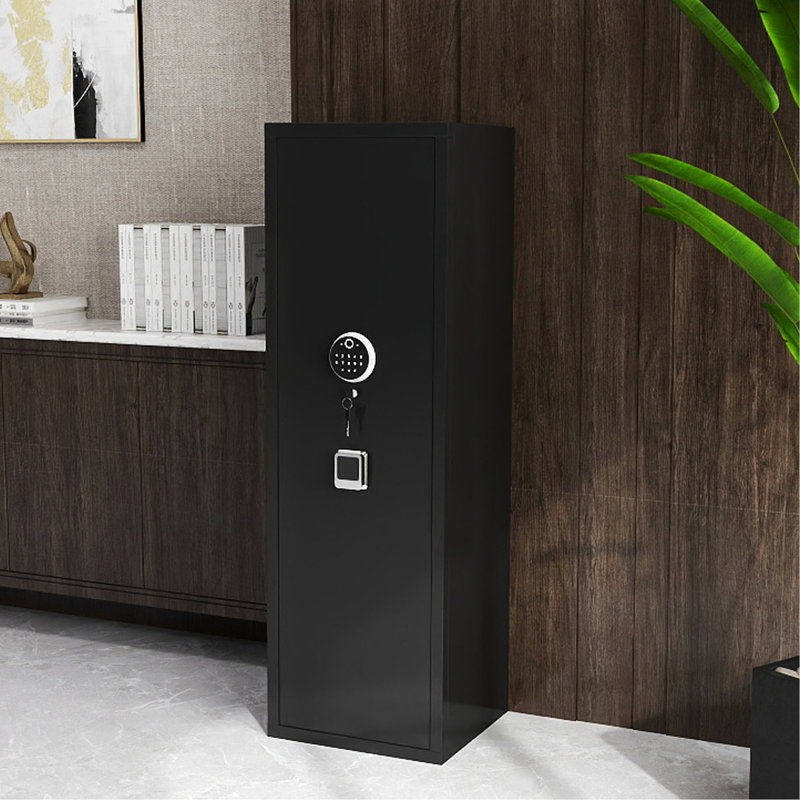 Home and Secure Box - Empreinte digitale électronique, accès rapide, cloison amovible, sans assemblage, coffre-fort noir pour carabine à pistolet électronique, noir, grande capacité