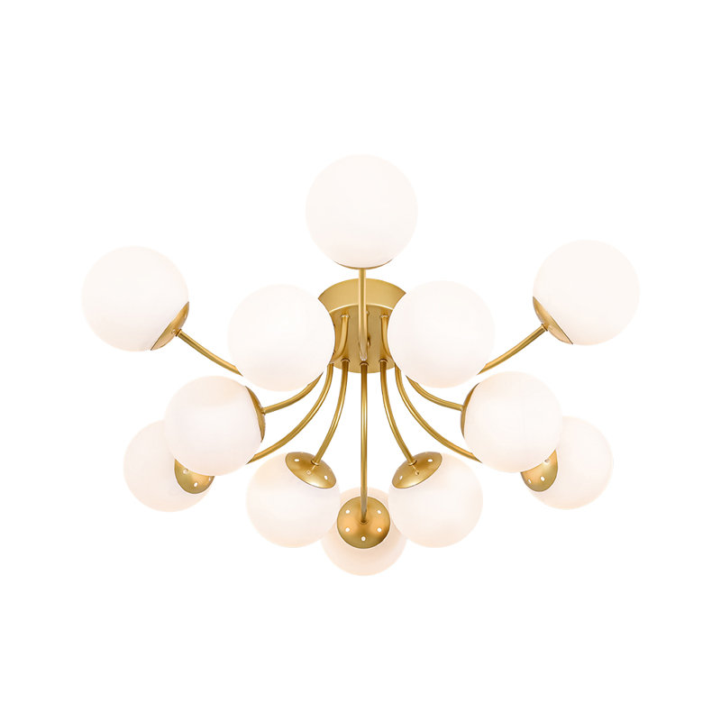 Plafonnier semi-encastré 10 lumières Mid-Century