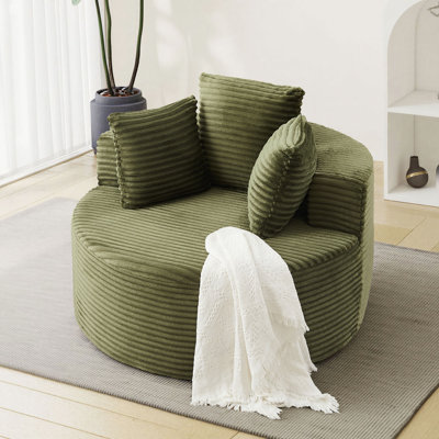 Fauteuil d'appoint 43 po, fauteuil rembourré simple en velours côtelé