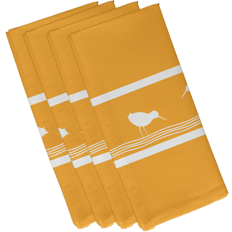 Ensemble de 4 serviettes de bain à imprimé animal Hancock Bird Walk, Jaune