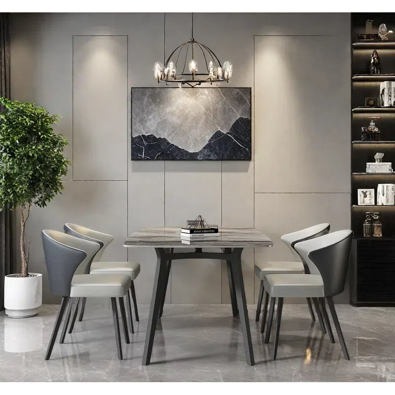Ensembles de table de salle à manger Graceful Slate., H 29,53 po x L 70,87 po x l 35,43 po