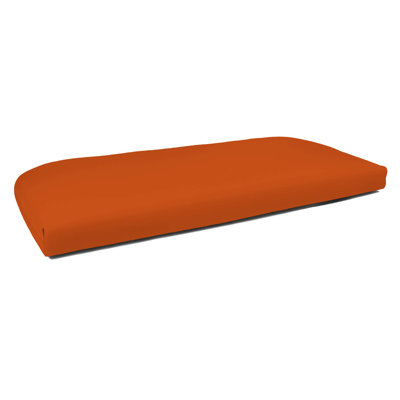 Casual Cushion Solid 1-Piece Outdoor Wicker Settee Bench Cushion, 43.5"W x 19.5"L, Pottery