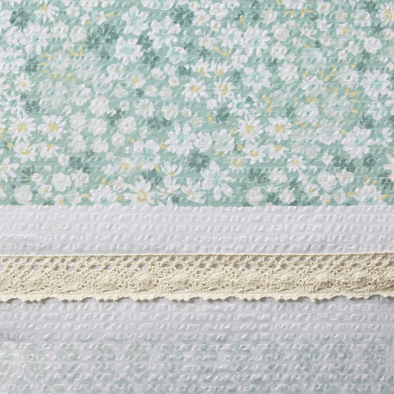 Ensemble d'édredon 5 pièces avec coussins décoratifs King / Cal King, Green