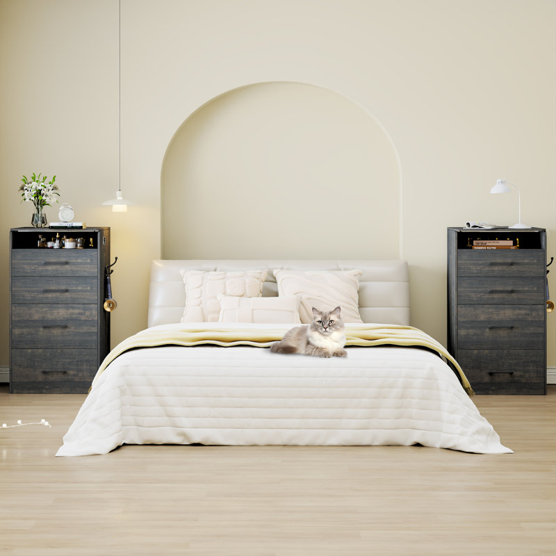 Dressing Table with Mirror, Brown, Black