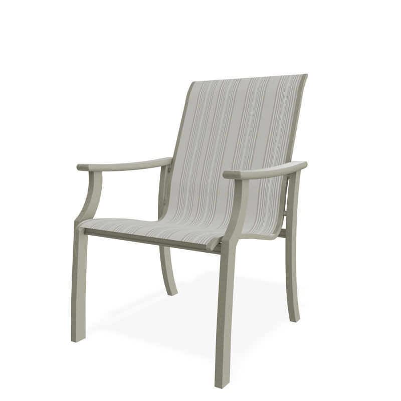 St. Catherine Sling Marine Grade Polymer Arm Chair, Storm, Harbor