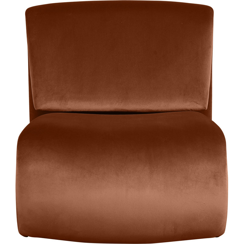 Koco Velvet Accent Chair, Cognac Velvet