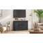 Buffet buffet à 3 tiroirs et 2 portes grain de bois noir-108609740