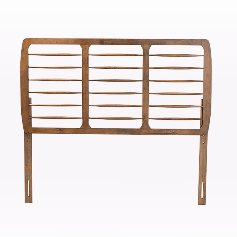 Alexus Headboard, Mid Century Modern Style in Brown Finish, 50.50'' H X 57.25'' W X 0.8'' D, Full/Double